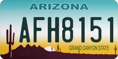 AZ license plate AFH8151