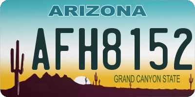 AZ license plate AFH8152