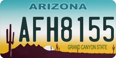 AZ license plate AFH8155