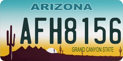 AZ license plate AFH8156