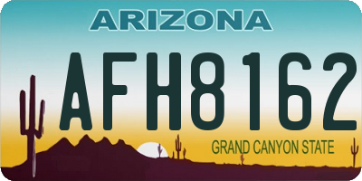 AZ license plate AFH8162