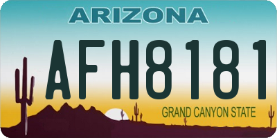 AZ license plate AFH8181