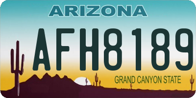 AZ license plate AFH8189