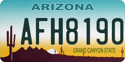AZ license plate AFH8190