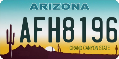 AZ license plate AFH8196