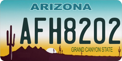 AZ license plate AFH8202