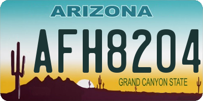 AZ license plate AFH8204
