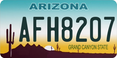 AZ license plate AFH8207