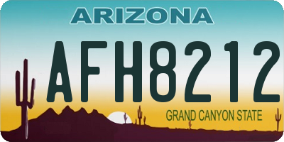 AZ license plate AFH8212
