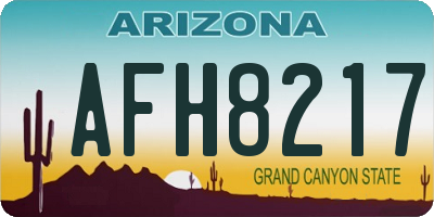 AZ license plate AFH8217