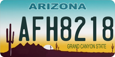 AZ license plate AFH8218