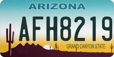 AZ license plate AFH8219
