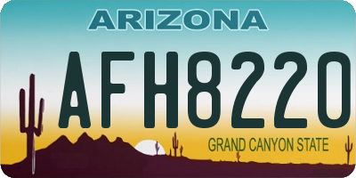 AZ license plate AFH8220