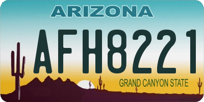 AZ license plate AFH8221