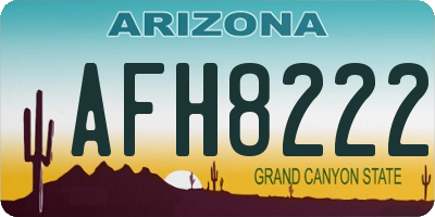 AZ license plate AFH8222