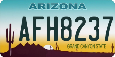 AZ license plate AFH8237