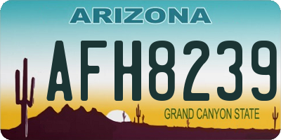 AZ license plate AFH8239