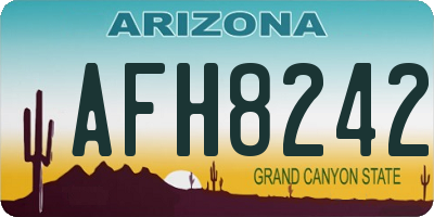 AZ license plate AFH8242