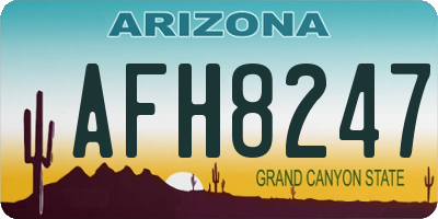 AZ license plate AFH8247