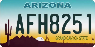AZ license plate AFH8251