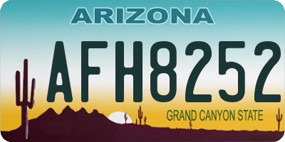 AZ license plate AFH8252
