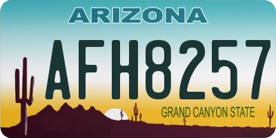 AZ license plate AFH8257