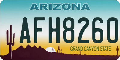 AZ license plate AFH8260