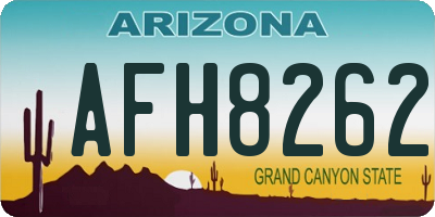 AZ license plate AFH8262