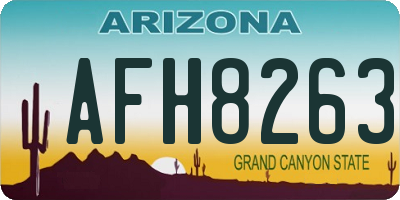 AZ license plate AFH8263