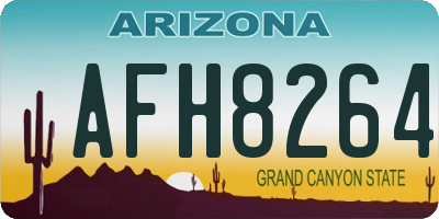 AZ license plate AFH8264