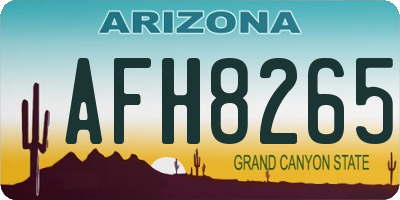 AZ license plate AFH8265