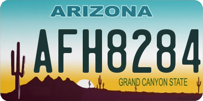 AZ license plate AFH8284