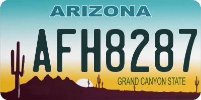 AZ license plate AFH8287