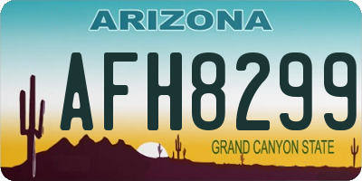 AZ license plate AFH8299