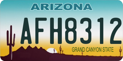 AZ license plate AFH8312