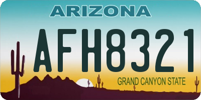AZ license plate AFH8321