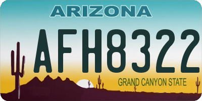 AZ license plate AFH8322