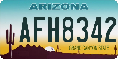 AZ license plate AFH8342