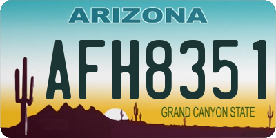 AZ license plate AFH8351