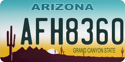 AZ license plate AFH8360