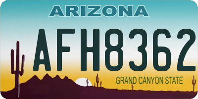 AZ license plate AFH8362