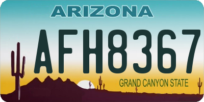 AZ license plate AFH8367