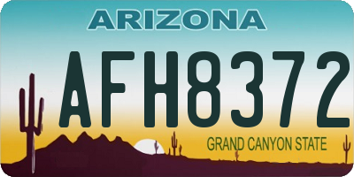 AZ license plate AFH8372