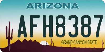 AZ license plate AFH8387