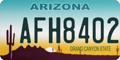 AZ license plate AFH8402