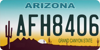 AZ license plate AFH8406