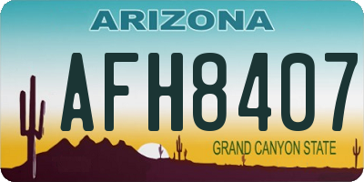AZ license plate AFH8407