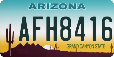 AZ license plate AFH8416