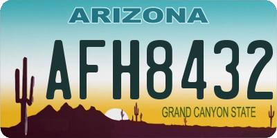 AZ license plate AFH8432