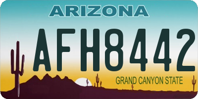 AZ license plate AFH8442